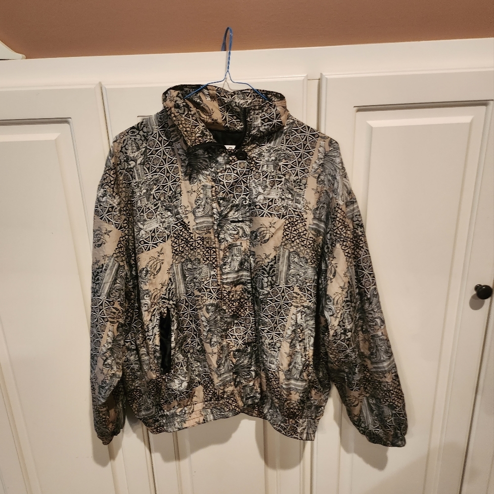 Vintage Keren Hart 100% Silk Bomber-Style Jacket